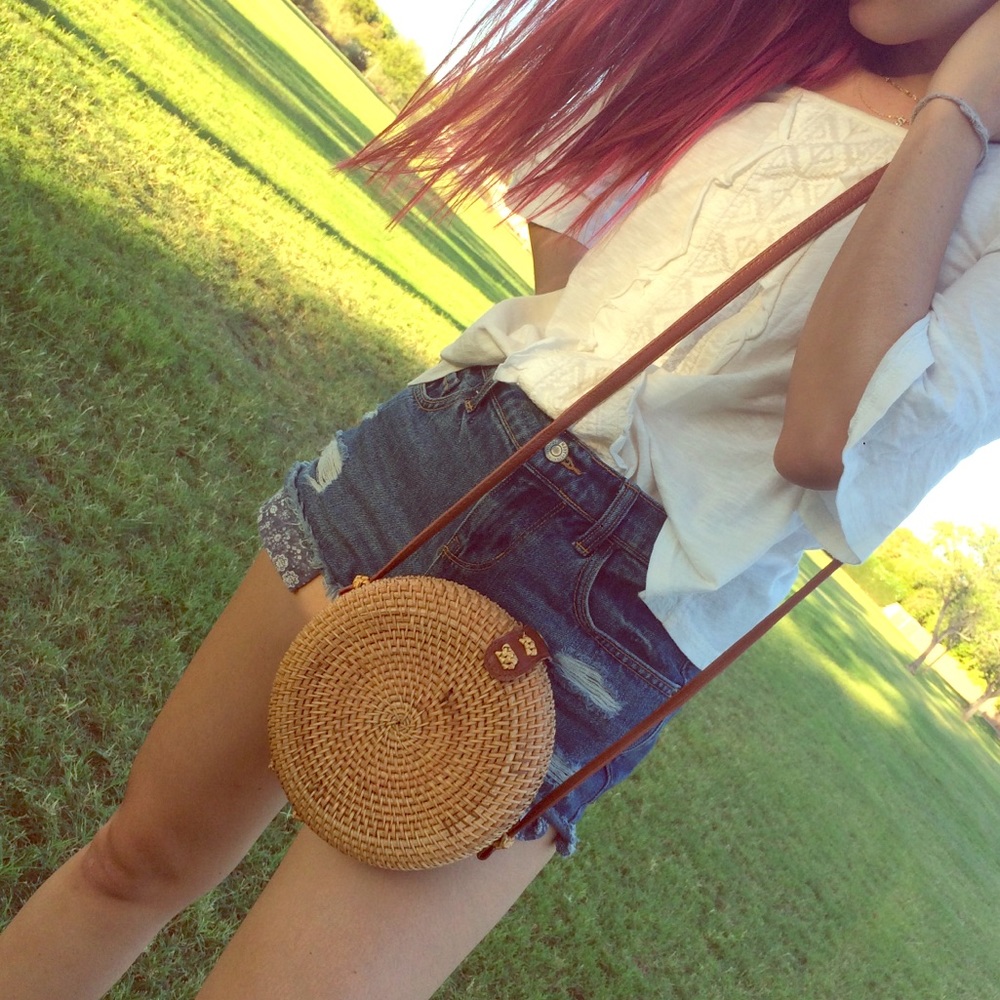 SALE! Ata Rattan round bag crossbody